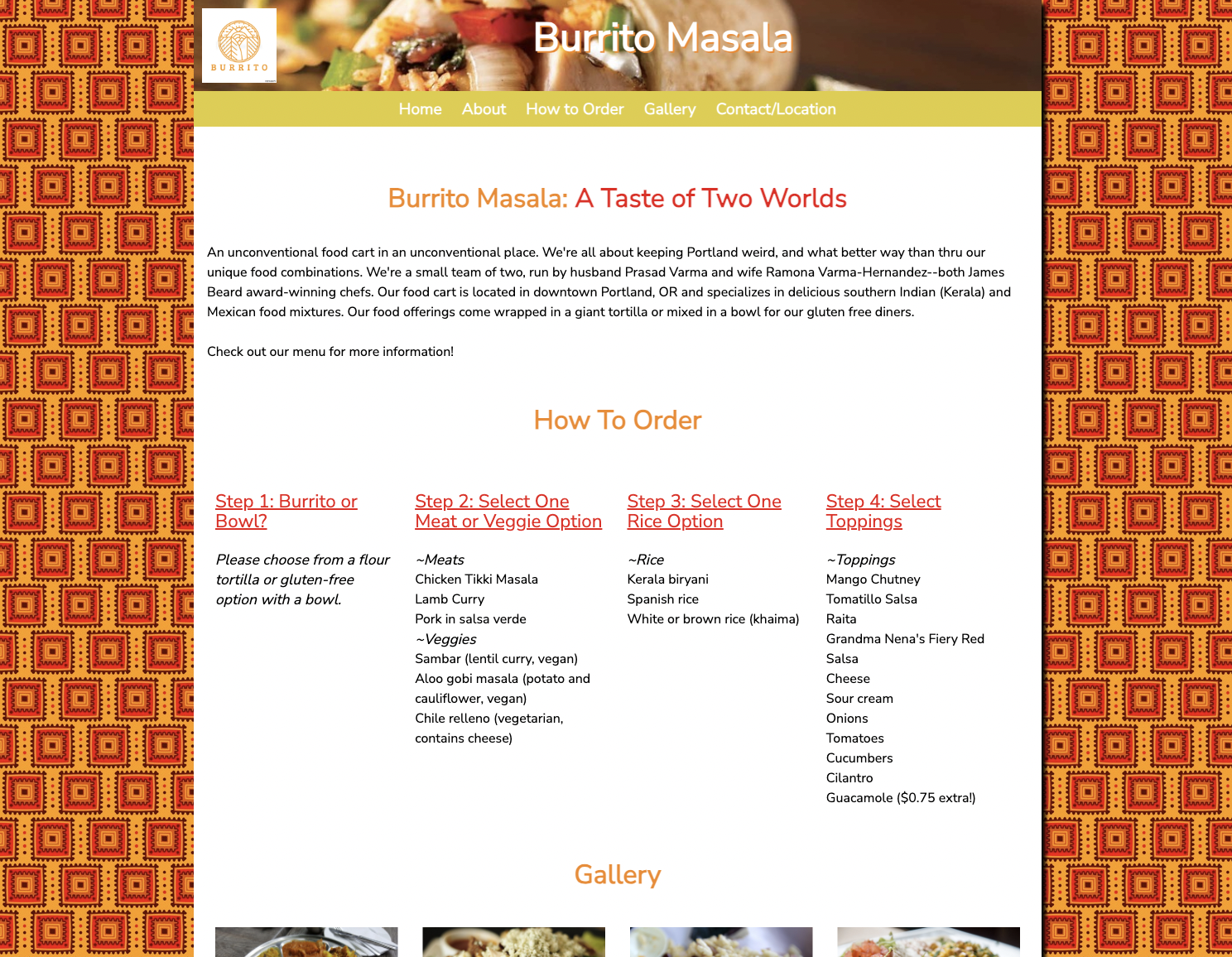 Burrito Masala Website Snippet